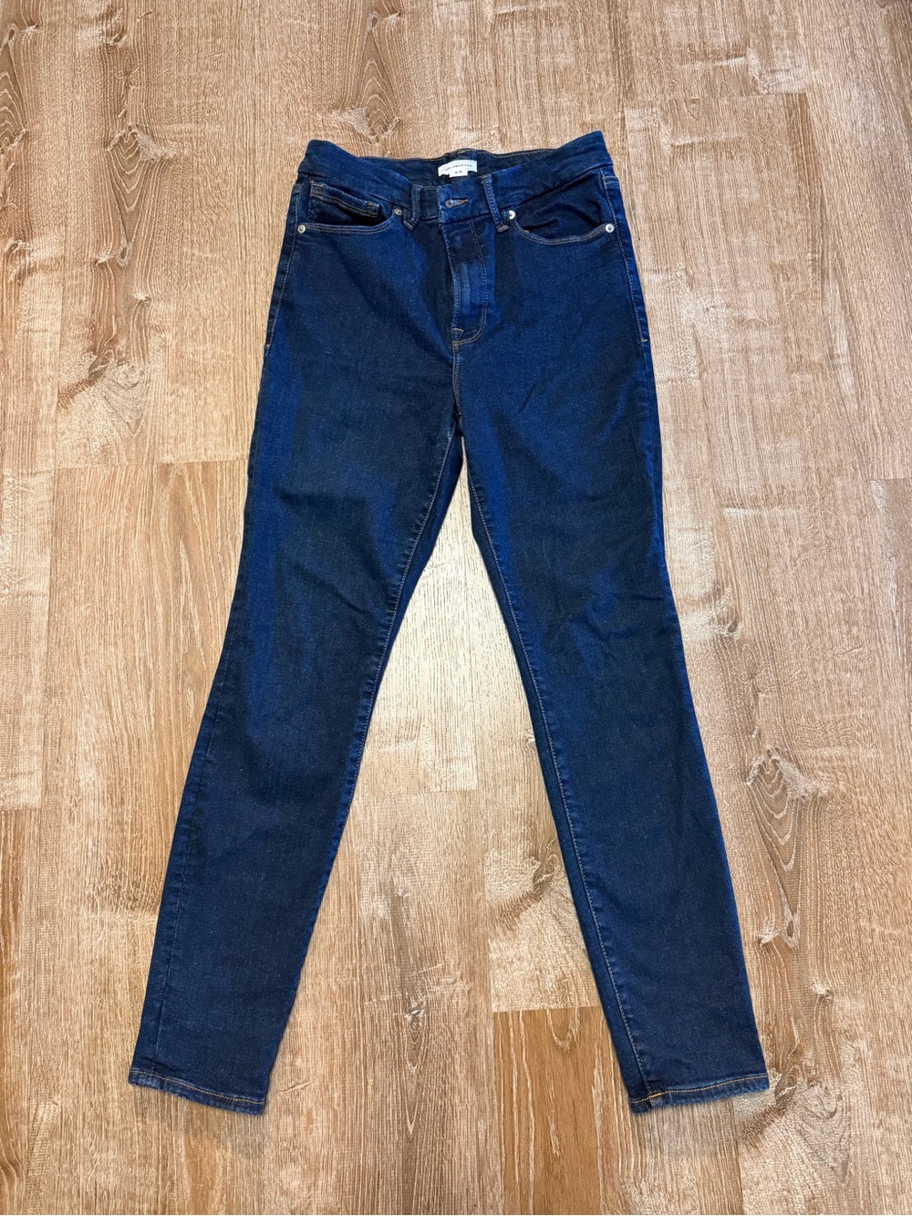 Good American Dark Wash Skinny Jeans Size 6–12 Premium Stretch Denim